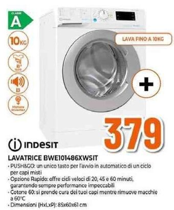 Expert Indesit LAVATRICE BWE101486XWSIT offerta