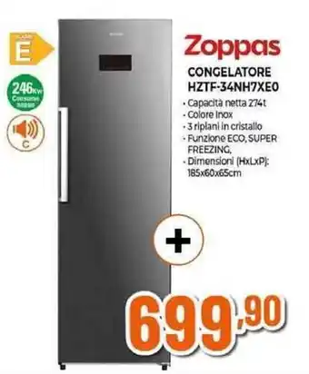 Expert Zoppas CONGELATORE HZTF-34NH7XEO offerta