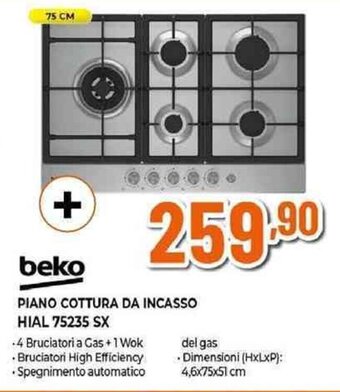 Expert beko PIANO COTTURA DA INCASSO HIAL 75235 SX offerta