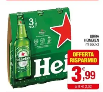 Gran mercato BIRRA HEINEKEN ml 660x3 offerta