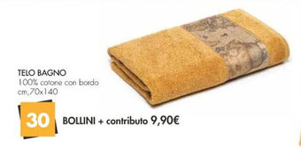 Famila Superstore TELO BAGNO 100% cotone con bordo cm. 70x140 offerta