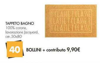 Famila Superstore TAPPETO BAGNO 100% cotone, lavorazione Jacquard, cm.50x80 offerta