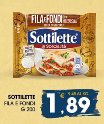 SeBón Supermercati SOTTILETTE FILA E FONDI G 200 offerta