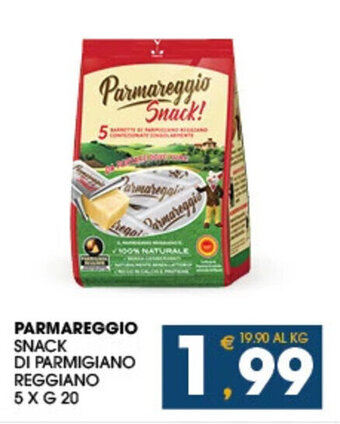 SeBón Supermercati PARMAREGGIO SNACK DI PARMIGIANO REGGIANO 5 X G 20 offerta