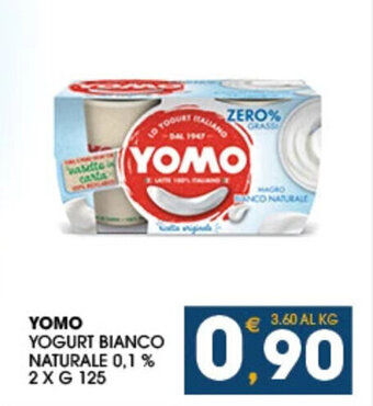 SeBón Supermercati YOMO YOGURT BIANCO NATURALE 0,1 % 2 X G 125 offerta