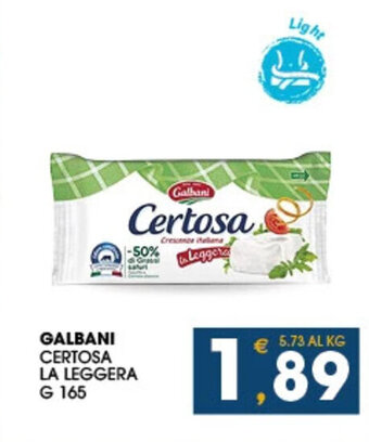 SeBón Supermercati GALBANI CERTOSA LA LEGGERA G 165 offerta