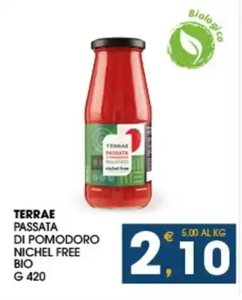 SeBón Supermercati TERRAE PASSATA DI POMODORO NICHEL FREE BIO G 420 offerta