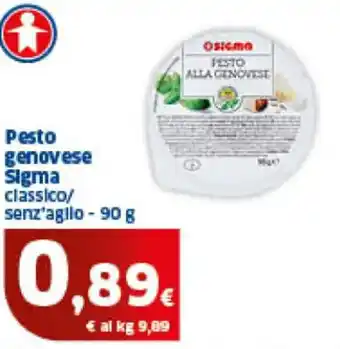 Sigma Pesto genovese Sigma classico/ senz'aglio - 90 g offerta