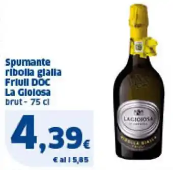 Sigma Spumante ribolla gialla Friull DOC La Glolosa brut - 75 cl offerta