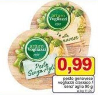 Pewex pesto genovese vogliazzi classico/ senz' aglio 90 g offerta