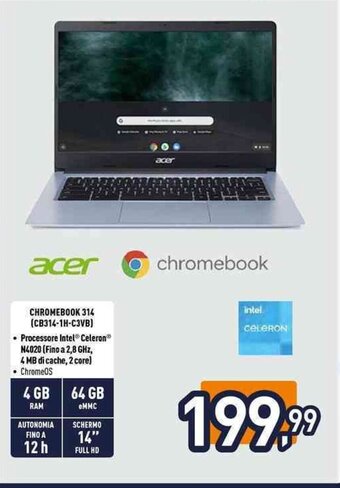 Unieuro Acer CHROMEBOOK 314 (CB314-1H-C3VB) offerta