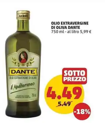 PENNY OLIO EXTRAVERGINE DI OLIVA DANTE 750 ml offerta