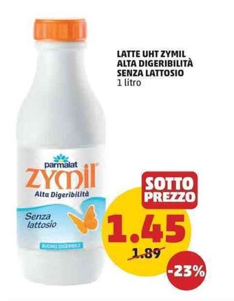 PENNY LATTE UHT ZYMIL ALTA DIGERIBILITÀ SENZA LATTOSIO 1 litro offerta