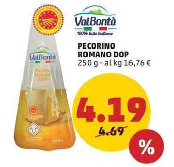 PENNY ValBontà PECORINO ROMANO DOP 250 g offerta