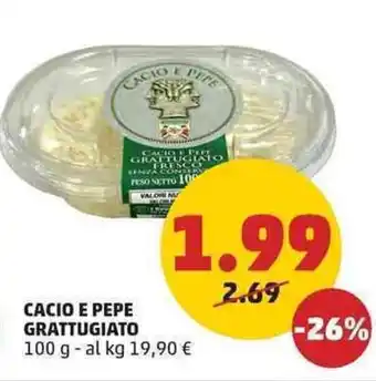 PENNY CACIO E PEPE GRATTUGIATO 100 g offerta