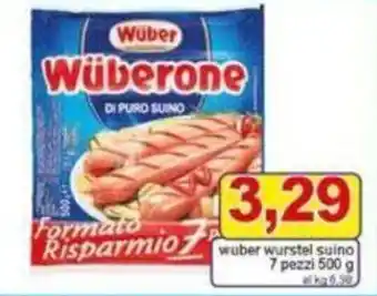 Pewex wuber wurstel suino 7 pezzi 500 g offerta