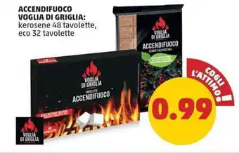 PENNY ACCENDIFUOCO VOGLIA DI GRIGLIA: kerosene 48 tavolette, eco 32 tavolette offerta