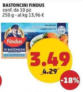 PENNY BASTONCINI FINDUS conf. da 10 pz 250 g offerta