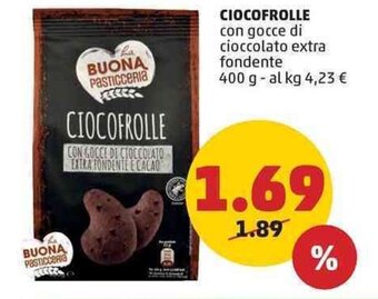 PENNY CIOCOFROLLE con gocce di cioccolato extra fondente 400 g offerta