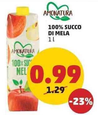 PENNY AMONATURA 100% SUCCO DI MELA 1 l offerta