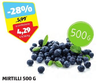 ALDI MIRTILLI 500 G offerta