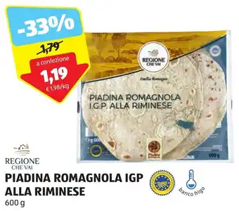 ALDI PIADINA ROMAGNOLA I.G.P. ALLA RIMINESE 600 g offerta