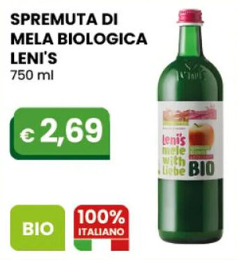 SPREMUTA DI MELA BIOLOGICA LENI'S 750 ml