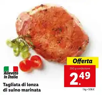 Lidl Tagliata di lonza di suino marinata 250g offerta