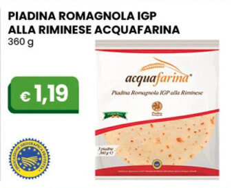 PIADINA ROMAGNOLA IGP ALLA RIMINESE ACQUAFARINA 360 g