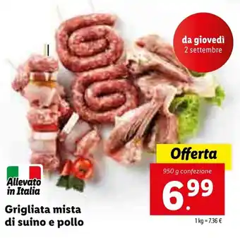 Lidl Grigliata mista di suino e pollo 950g offerta