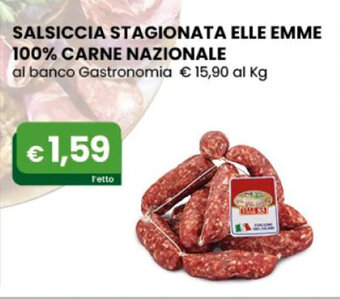 SALSICCIA STAGIONATA ELLE EMME 100% CARNE NAZIONALE