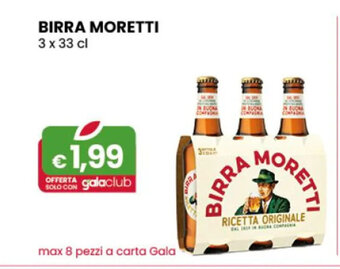 Gala Supermercati BIRRA MORETTI 3 x 33 cl offerta