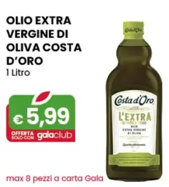 Gala Supermercati OLIO EXTRA VERGINE DI OLIVA COSTA D'ORO 1 Litro offerta