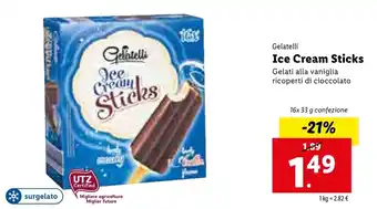 Gelatelli Ice Cream Sticks 16x 33g