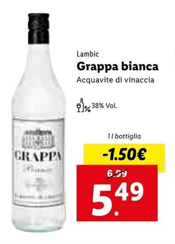 Lidl Lambic Grappa bianca 1l offerta