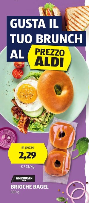 ALDI AMERICAN BRIOCHE BAGEL 300 g offerta