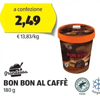 ALDI Grandessa BON BON AL CAFFÈ 180 g offerta