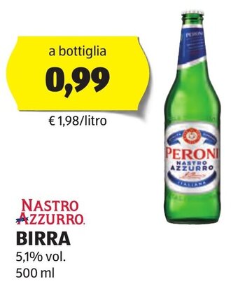 ALDI NASTRO AZZURRO. BIRRA 500 ml offerta