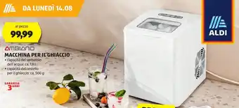 ALDI MACCHINA PER IL GHIACCIO -capacità del serbatoio dell'acqua: ca. 1,8l - capacità del cestello per il ghiaccio: ca. 500 g offerta