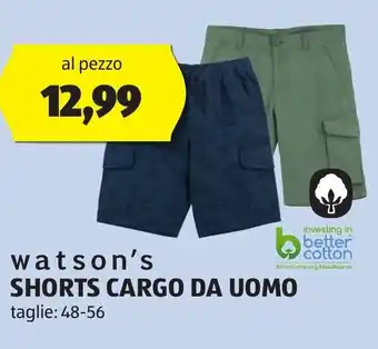 ALDI watson's SHORTS CARGO DA UOMO taglie: 48-56 offerta