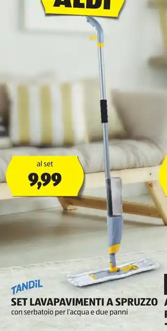 ALDI TANDIL SET LAVAPAVIMENTI A SPRUZZO con serbatoio per l'acqua e due panni offerta