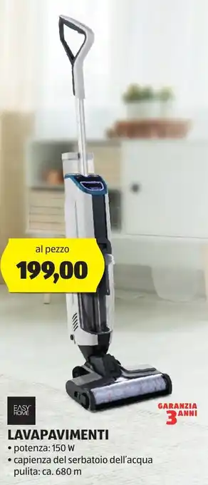 ALDI EASY HOME LAVAPAVIMENTI • potenza: 150 W • capienza del serbatoio dell'acqua pulita: ca. 680 m offerta