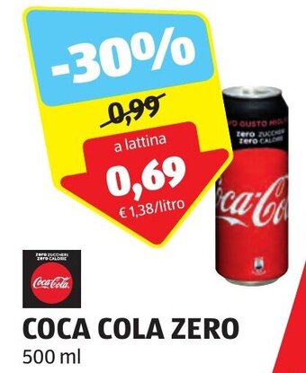 ALDI COCA COLA ZERO 500 ml offerta