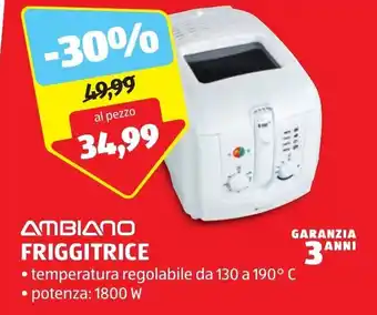 ALDI AMBIANO FRIGGITRICE • temperatura regolabile da 130 a 190° C • potenza: 1800 W offerta