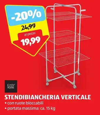 ALDI EASY HOME STENDIBIANCHERIA VERTICALE • con ruote bloccabili • portata massima: ca. 15 kg offerta