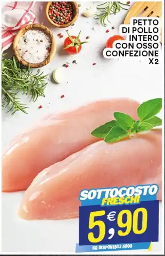 PETTO DI POLLO INTERO CON OSSO CONFEZIONE X2