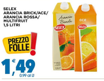 Gecop SELEX ARANCIA BRICK/ACE/ ARANCIA ROSSA/ MULTIFRUIT 1,5 LITRI offerta