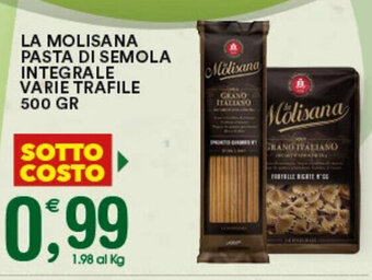 Gecop LA MOLISANA PASTA DI SEMOLA INTEGRALE VARIE TRAFILE 500 GR offerta