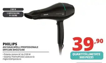 Comet Philips asciugacapelli professionale drycare bhd272/00 offerta