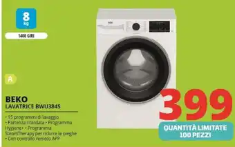 Comet Beko lavatrice bwu384s offerta